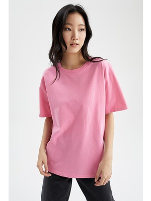 Adımex Fasion Kadın Oversize Toz Pembe Tişört