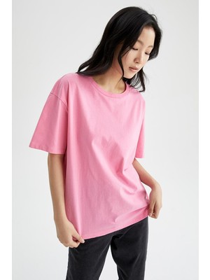 Adımex Fasion Kadın Oversize Toz Pembe Tişört