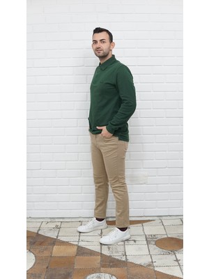 Monstera Butik Erkek Slimfit Kesim Düz Kanvas Pantolon