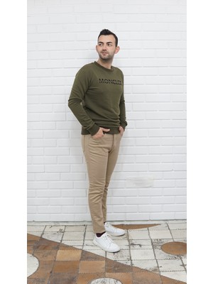 Monstera Butik Erkek Slimfit Kesim Düz Kanvas Pantolon