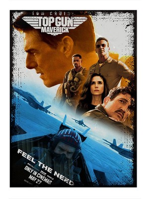 Ekart Top Gun Film Afişi Tasarım Mdf Tablo 22Cm x 30Cm