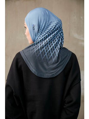 Schaless Nokta Desenli Bone Sport Pro Hijab - Mavi