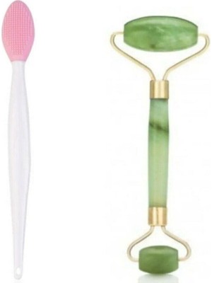 Sildne Siyah Nokta Temizleyici Dudak Peeling Fırçası ve Jade Roller 2li Set