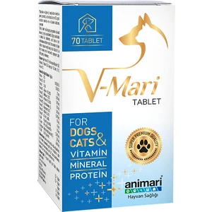 V-Mari Kedi ve Köpekler İçin Dengeli Vitamin Minarel ve Protein İçeren Tablet