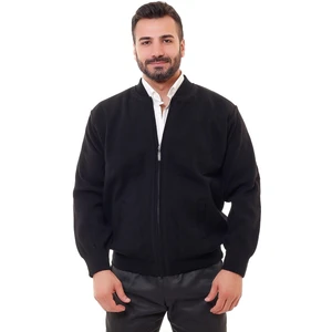Blues Moda moda Astarlı Cepli Farmuarlı Çelik Örme Ceket Hırka Siyah