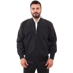 Blues Moda moda Astarlı Cepli Farmuarlı Çelik Örme Ceket Hırka Siyah