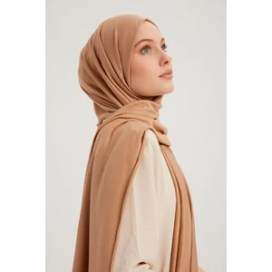 Likralı Penye Viskon Şal 70x180cm - Açık Kahve - ŞALESS