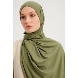 Likralı Penye Viskon Şal 70x180cm - Olive - ŞALESS