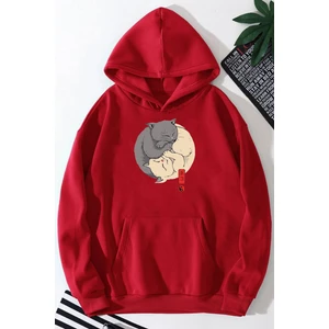 Yin Yang Cats Baskılı Sweatshirt