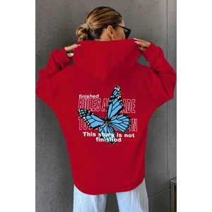 Kelebek Sırt Baskılı Sweatshirt