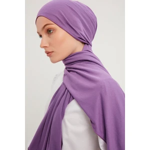 Likralı Penye Viskon Şal 70x180cm - Menekşe - ŞALESS
