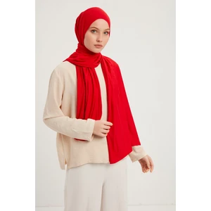 Likralı Penye Viskon Şal 70x180cm - Kırmızı - ŞALESS