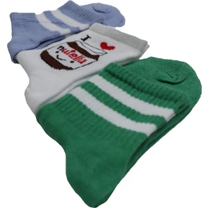 Yakamoz 3'lü Extra Rahat Unisex Spor Yarım Konç Kolej Çorap