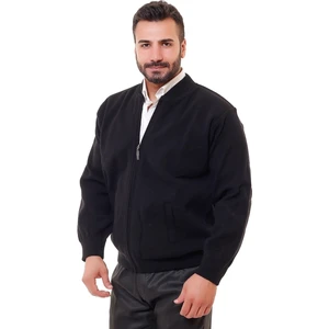 Blues Moda Astarlı Çelik Örme Casual Rahat Kalıp Hırka Mont Lacivert