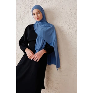 Likralı Penye Viskon Şal 70x180cm - İndigo - ŞALESS