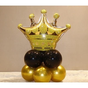 10 Adet/takım Gül Altın Kral Tacı Balon Seti