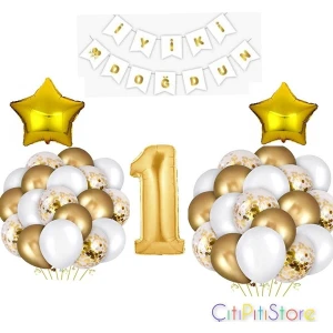 1 Yaş Gold Doğum Günü Set
