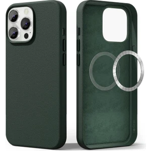 Novstrap Apple iPhone 14 Pro Uyumlu Kılıf 6.1 Inç Magsafe ile Uyumlu Deri Kılıf Içi Kumaş Kadife