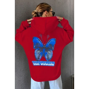 Unisex Butterfly Baskılı Sweatshirt