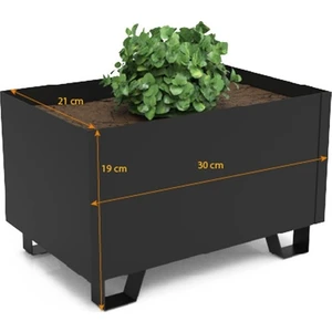 Ayaklı Metal Saksı Orta Boy 30x21x18,5 Cm Iç Mekan ve Dış Mekan Çiçeklik