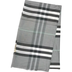 Burberry Ekose Desen Gri Beyaz Kareli Şal 70X250 cm Exaggerated Check