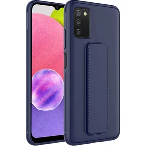 Samsung Galaxy A03S Kılıf Qstand Darbe Emici Silikon Kapak Lacivert