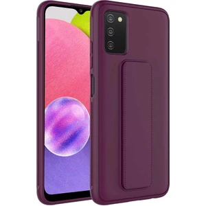 Samsung Galaxy A03S Kılıf Qstand Darbe Emici Silikon Kapak Mürdüm