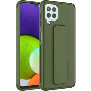 Samsung Galaxy M32 Kılıf Qstand Darbe Emici Silikon Kapak Koyu Yeşil