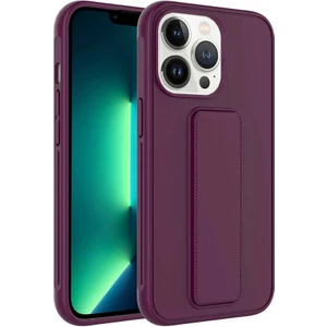 Apple iPhone 13 Pro Max Kılıf Qstand Darbe Emici Silikon Kapak Mürdüm
