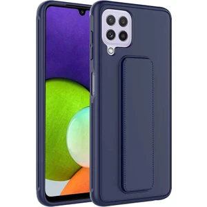 Samsung Galaxy M32 Kılıf Qstand Darbe Emici Silikon Kapak Lacivert
