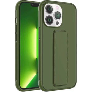 Apple iPhone 13 Pro Max Kılıf Qstand Darbe Emici Silikon Kapak Koyu Yeşil