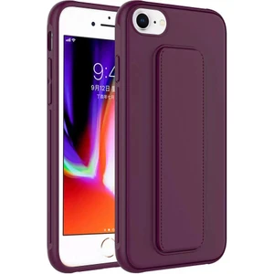 Apple iPhone 8 Kılıf Qstand Darbe Emici Silikon Kapak Mürdüm