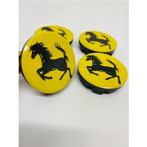 DK Motors Jant Göbeği Ferrari 55/52 52MM Yuva Uyumlu 4lü Set Sarı