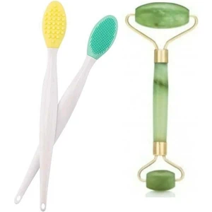 Jade Roller Çift Taraflı Yeşim Taşı Cilt Masaj Bakım Aleti Ve Siyah Nokta Temizleyici