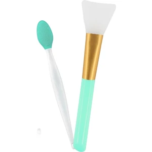2'Li Set T Bölge Temizleyici Aparatı Uzun Sap Beyaz Silikon Maske Sürme Fırçası