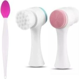 Izla Cilt Temizleme Fırçası + Burun Siyah Nokta Temizleyici Dudak Peeling Fırça Koyu Pembe
