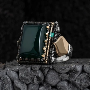 Rev Silver 925 Ayar Gümüş Erkek Yüzük Şık Imame Dekoru Yüksek Kaliteli Hediyelik Takı Mücevher