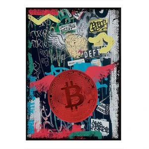 Bitcoin Hediyelik Mdf Tablo 50CMX 70CM