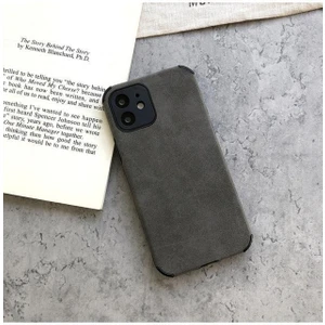 Iphone 14 Pro Köşe Korumalı Antik Deri Telefon Kılıfı