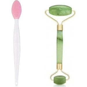 Siyah Nokta Temizleyici Dudak Peeling Fırçası ve Jade Roller 2li Set