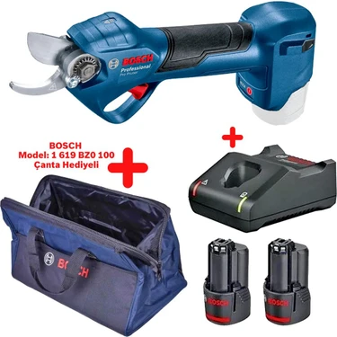 Bosch Pro Pruner 12 V 2 Ah Çift Akülü Dal Budama Makası + Bosch Taşıma