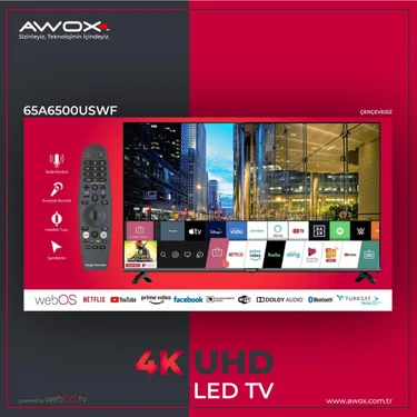 Awox 65A6500USWF 4K Ultra HD 65 165 Ekran Uydu Alıcılı webOS Smart LED TV  Fiyatları, Özellikleri ve Yorumları