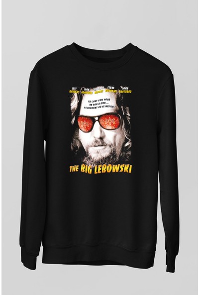 Tişört Fabrikası The Big Lebowski Büyük Lebowski Baskılı Siyah Sweatshirt