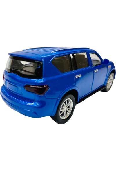 Asya Sesli Işıklı Metal Çek Bırak Araba - Infiniti QX80 Mavi- FY6208-12D-MAVI