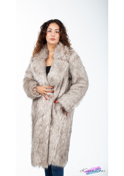 Kadın, Kahverengi ve Taş Rengi Tüylere Sahip Ingiliz Yaka Cepli Rakun Kürk Manto(Ekstra Kalın, Kara Dayanıklı) fiyatları