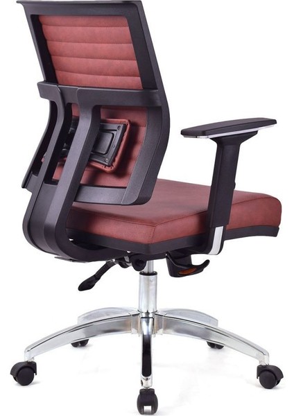 Koltukstilim Riva Bordo Krom Çalışma Koltuğu Ofis Koltuğu
