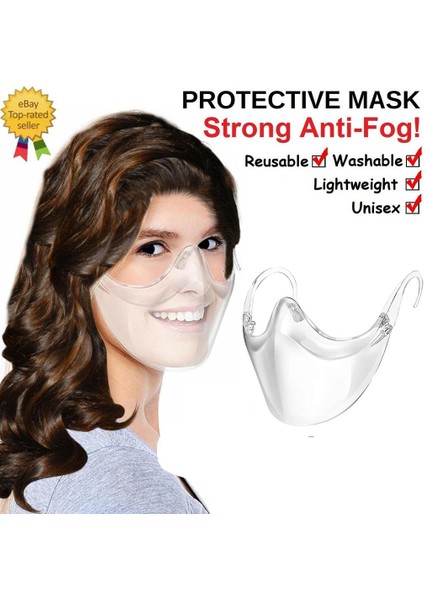 1 Adet Temizle Plastik Yüz Gözlük Tarzı Visor Şeffaf Sheild (Yurt Dışından)