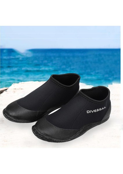 Neopren 3mm Wetsuit Çizmeler Ayakkabı Kauçuk Sole Kayık Sörf Dalış Snorkeling Siyah 34 - 35 (Yurt Dışından)