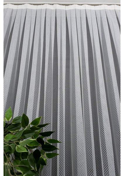 Taç Puantiyeli Kullanıma Hazır 1/2 Seyrek Pile Tül Perde Tek Kanat - Ekru 100 x 250 cm fiyatları
