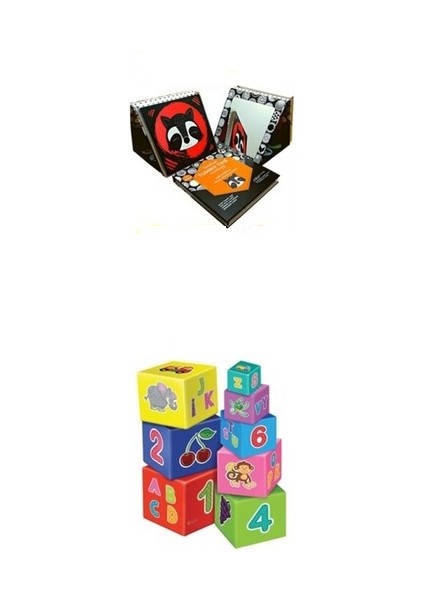 Tummy Time Bebek Aynası Bebek Zeka Kartları + Diytoy Denge Kulesi (2 Ürün Bir Arada)